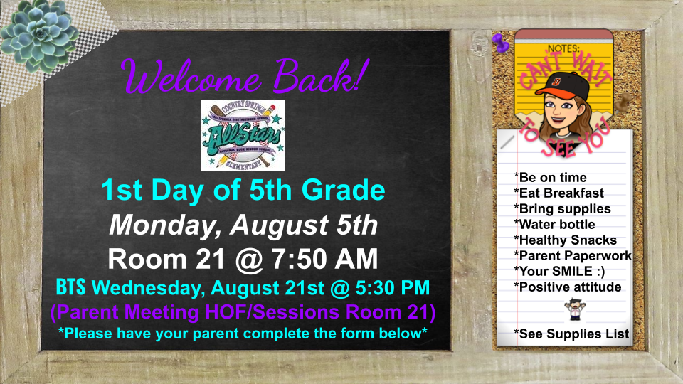 Welcome Bulletin Board